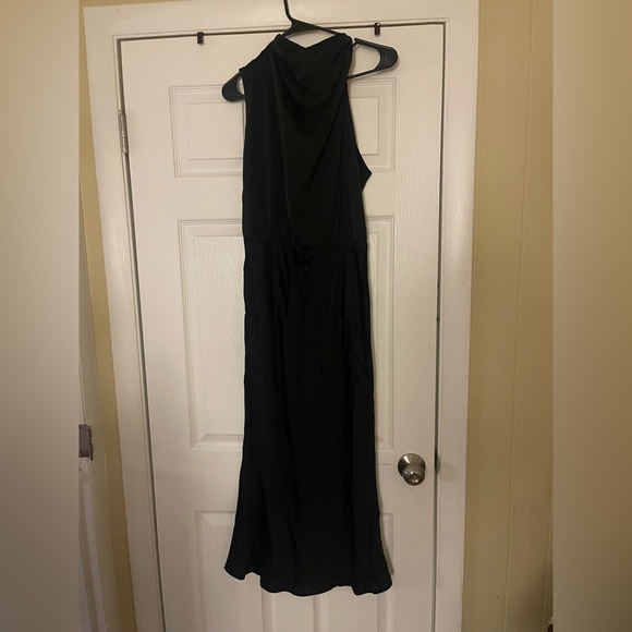 PrettyGarden Black Satin Sleeveless Mock Neck Cocktail Maxi Dress NWT | M - Picture 4 of 7
